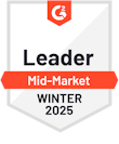 Agorapulse the Social Media Analytics Tool Leader in the Mid Market winter 2025 on g2
